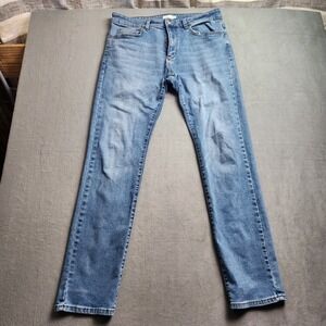 True Craft Mens Jeans 34x30 blue tapered denim Faded FREE SHIPPING